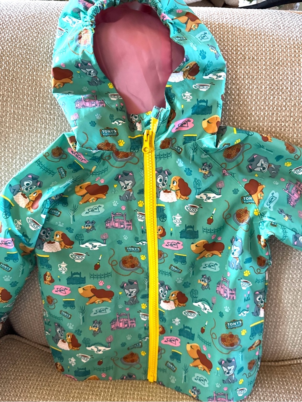 Disney Store Toddlers Sz 2T,Teal Hooded Kids Jacket Lady & The Tramp Coat